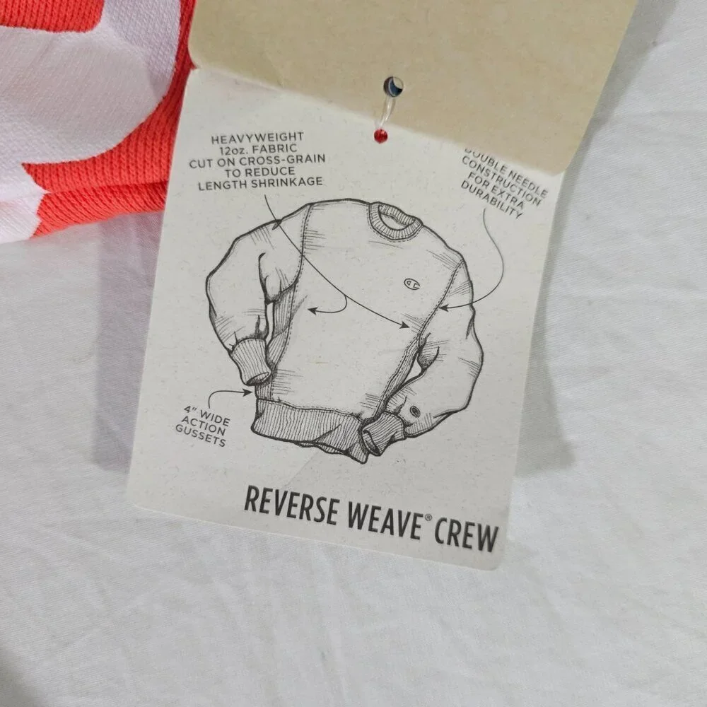 Champion Reverse Weave Crewneck Sweatshirt XL Papaya Heavyweight Cotton